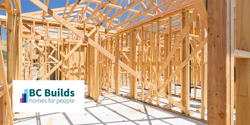 interior of woodframe building under construction