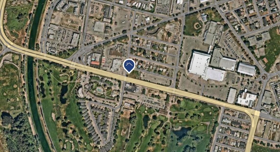 satelite map image of site in urban area